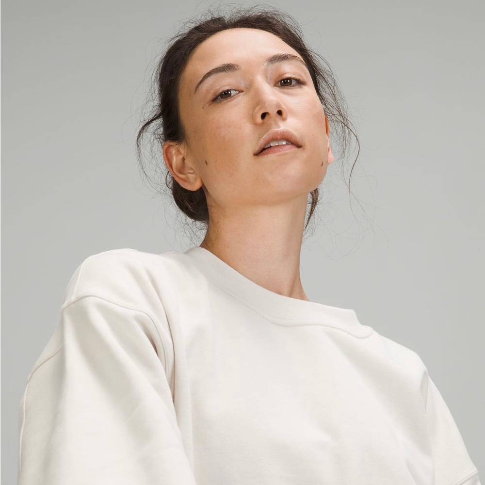 Softstreme Perfectly Oversized Cropped Crew In White Opal - Picture 7 of 7